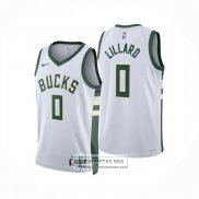 Camiseta Milwaukee Bucks Damian Lillard NO 0 Association 2024-25 Blanco