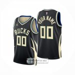 Camiseta Milwaukee Bucks Personalizada Statement 2024-25 Negro