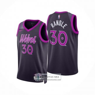 Camiseta Minnesota Timberwolves Julius Randle NO 30 Ciudad 2025-26 Negro