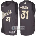 Camiseta Navidad Bucks John Henson 2016 Negro