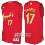 Camiseta Navidad Hawks Dennis Schroder 2016 Rojo