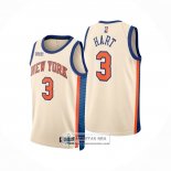 Camiseta New York Knicks Josh Hart NO 3 Ciudad 2025-26 Crema