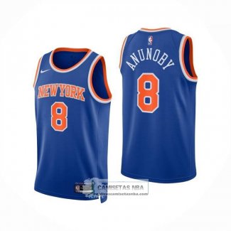 Camiseta New York Knicks Og Anunoby NO 8 Icon 2025-26 Azul