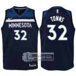 Camiseta Nino Timberwolves Karl-anthony Towns 2017-18 Azul