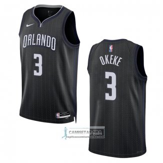 Camiseta Orlando Magic Chuma Okeke NO 3 Ciudad 2022-23 Negro