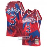 Camiseta Philadelphia 76ers Allen Iverson NO 3 Mitchel & Ness 1997-98 Rojo