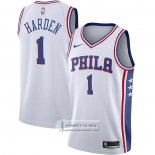 Camiseta Philadelphia 76ers James Harden NO 1 Association Blanco
