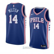 Camiseta Philadelphia 76ers Shake Milton Icon 2018 Azul