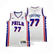Camiseta Philadelphia 76ers V.J. Edgecombe NO 77 Association 2025-26 Blanco