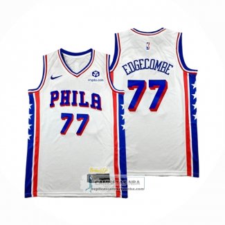 Camiseta Philadelphia 76ers V.J. Edgecombe NO 77 Association 2025-26 Blanco