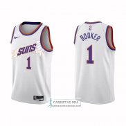 Camiseta Phoenix Suns Devin Booker NO 1 Association 2022-23 Blanco