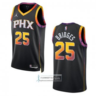 Camiseta Phoenix Suns Mikal Bridges NO 25 Statement 2022-23 Negro