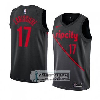 Camiseta Portland Trail Blazers Skal Labissiere Ciudad 2019 Negro