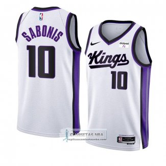 Camiseta Sacramento Kings Domantas Sabonis NO 10 Association 2023-24 Blanco