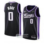 Camiseta Sacramento Kings Malik Monk NO 0 Icon 2023-24 Negro