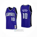 Camiseta Sacramento Kings Mike Bibby NO 10 Mitchell & Ness 2002-03 Violeta