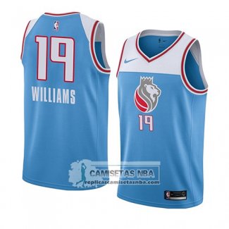 Camiseta Sacramento Kings Troy Williams Ciudad 2018 Azul