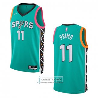 Camiseta San Antonio Spurs Joshua Primo NO 11 Ciudad 2022-23 Verde