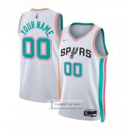 Camiseta San Antonio Spurs Personalizada Ciudad 2021-22 Blanco