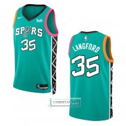 Camiseta San Antonio Spurs Romeo Langford NO 35 Ciudad 2022-23 Verde