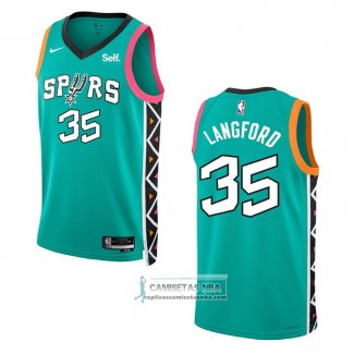 Camiseta San Antonio Spurs Romeo Langford NO 35 Ciudad 2022-23 Verde