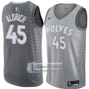 Camiseta Timberwolves Cole Aldrich Ciudad 2018 Gris