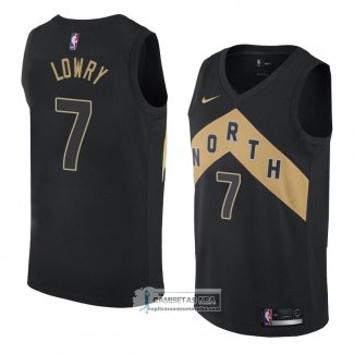 Camiseta Toronto Raptors Kyle Lowry Ciudad 2018 Negro