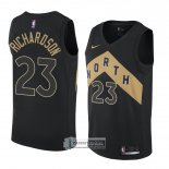 Camiseta Toronto Raptors Malachi Richardson Ciudad 2018 Negro2