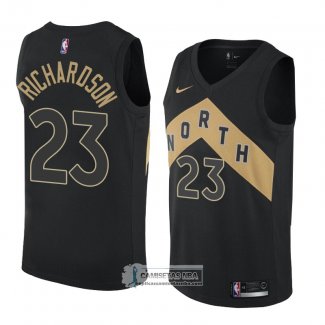 Camiseta Toronto Raptors Malachi Richardson Ciudad 2018 Negro2