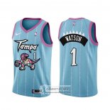 Camiseta Toronto Raptors Paul Watson Ciudad 2020-21 Rosa Azul