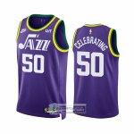 Camiseta Utah Jazz Celebrating NO 50 Classic 2023-24 Violeta