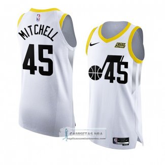 Camiseta Utah Jazz Donovan Mitchell NO 45 Association Autentico 2022-23 Blanco