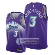 Camiseta Utah Jazz Justin Wright Foreman Hardwood Classics 2019-20 Violeta