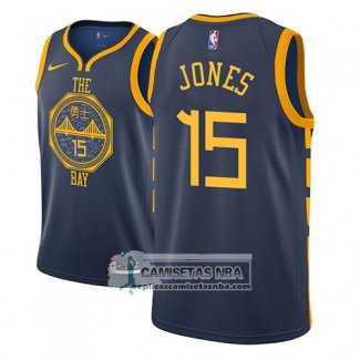 Camiseta Warriors Damian Jones Ciudad 2018-19 Azul