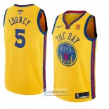 Camiseta Warriors Kevon Looney Ciudad 2017-18 Oro