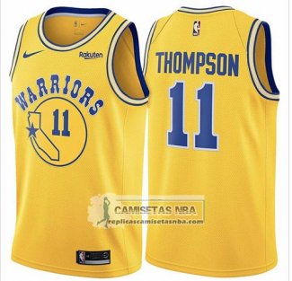 Camiseta Warriors Klay Thompson Hardwood Classic 2018 Amarillo