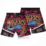 Pantalone Philadelphia 76ers Mitchell & Ness Naranja Rojo Negro