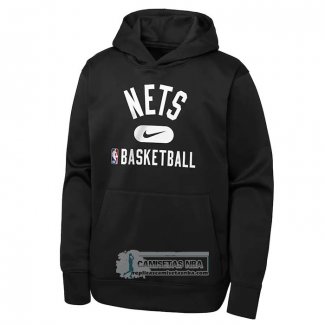 Sudaderas con Capucha Brooklyn Nets Performance Practice 2021-22 Negro