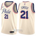 Camiseta 76ers Joel Embiid Ciudad Crema