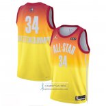 Camiseta All Star 2023 Milwaukee Bucks Giannis Antetokounmpo NO 34 Naranja