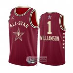 Camiseta All Star 2024 New Orleans Pelicans Zion Williamson NO 1 Rojo