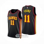 Camiseta Atlanta Hawks Trae Young NO 11 Statement 2024-25 Negro