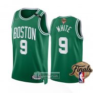 Camiseta Boston Celtics Derrick White NO 9 Icon 2022 NBA Finals Verde