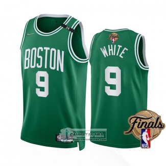 Camiseta Boston Celtics Derrick White NO 9 Icon 2022 NBA Finals Verde