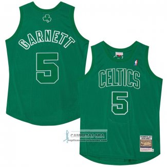 Camiseta Boston Celtics Kevin Garnett NO 5 Mitchell & Ness 2012 Verde