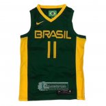 Camiseta Brasil Anderson Varejao NO 11 2019 FIBA Baketball World Cup Verde