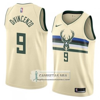 Camiseta Bucks Donte Divincenzo Ciudad 2018 Crema