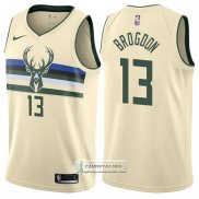 Camiseta Bucks Malcolm Brogdon Ciudad Crema