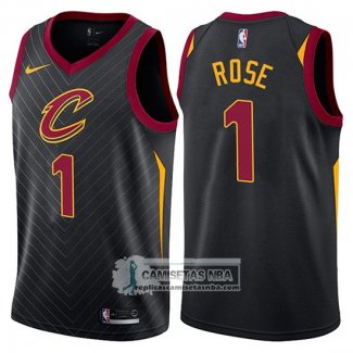 Camiseta Cavaliers Derrick Rose Statement 2017-18 Negro