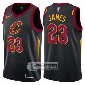 Camiseta Cavaliers Lebron James Statement 2017-18 Negro